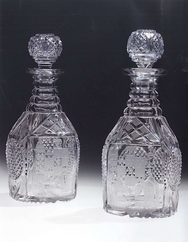 A PAIR OF GEORGE IV DECANTERS FROM THE LAMBERT SERVICE